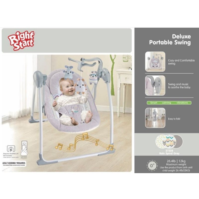 Makassar - Ayunan Bayi Elektrik Baby Swing Otomatis Right Start Deluxe Portable Swing