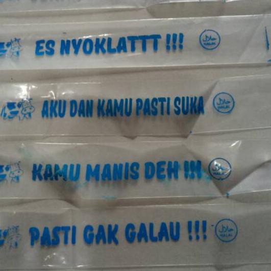 

[Kekinian]@116 PLASTIK ES MAMBO Uk. 3X23cm SABLON BIRU KEMASAN 100gr...,