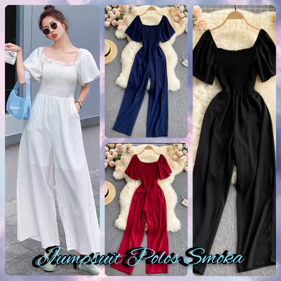 Baju Wanita Remaja Perempuan Panjang | Pakaian Jumpsuit Dres Lengan Pendek Remaja Cewe Cewek Wanita 