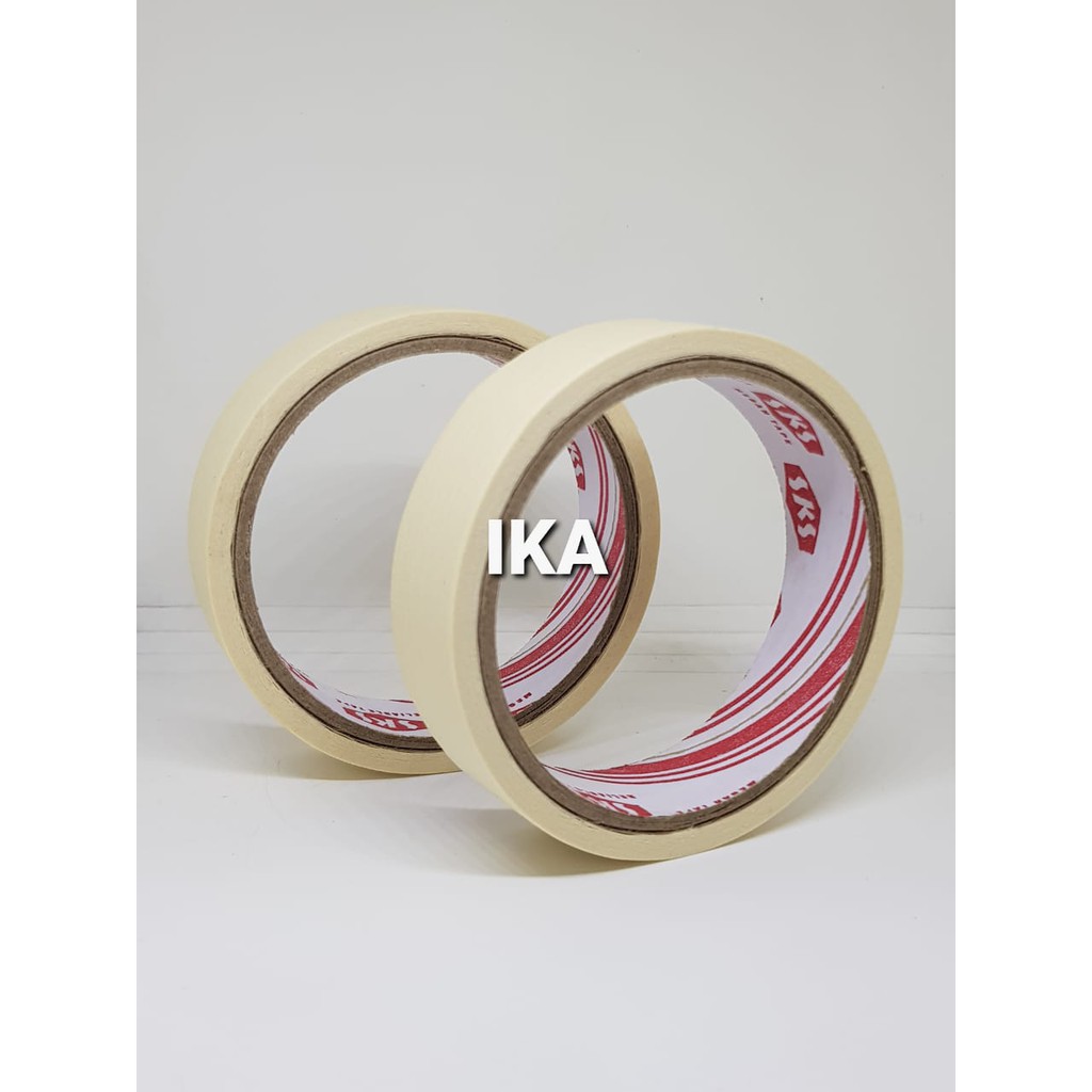 Masking Tape 1 inch l Lakban Kertas l Kertas Lem l Solasi l Isolatip T / SKS ORIGINAL KUAT MURAH