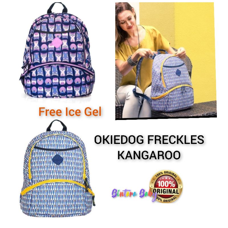 Okiedog Freckles Kangaroo Diaper Bag Triangle / Owl Diaper Bag Cooler Bag Okiedog / Tas Bayi