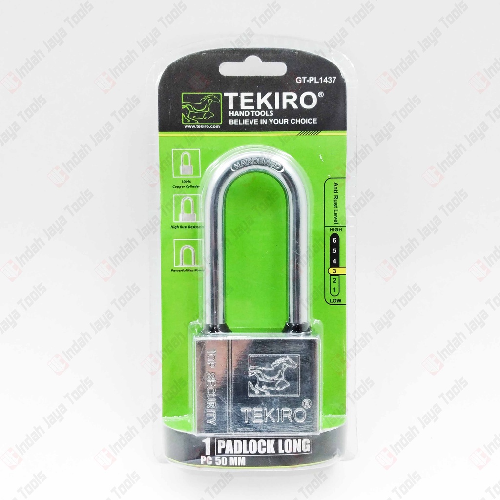 TEKIRO GT-PL1437 Kunci Gembok 50 mm LEHER PANJANG Rumah Pagar