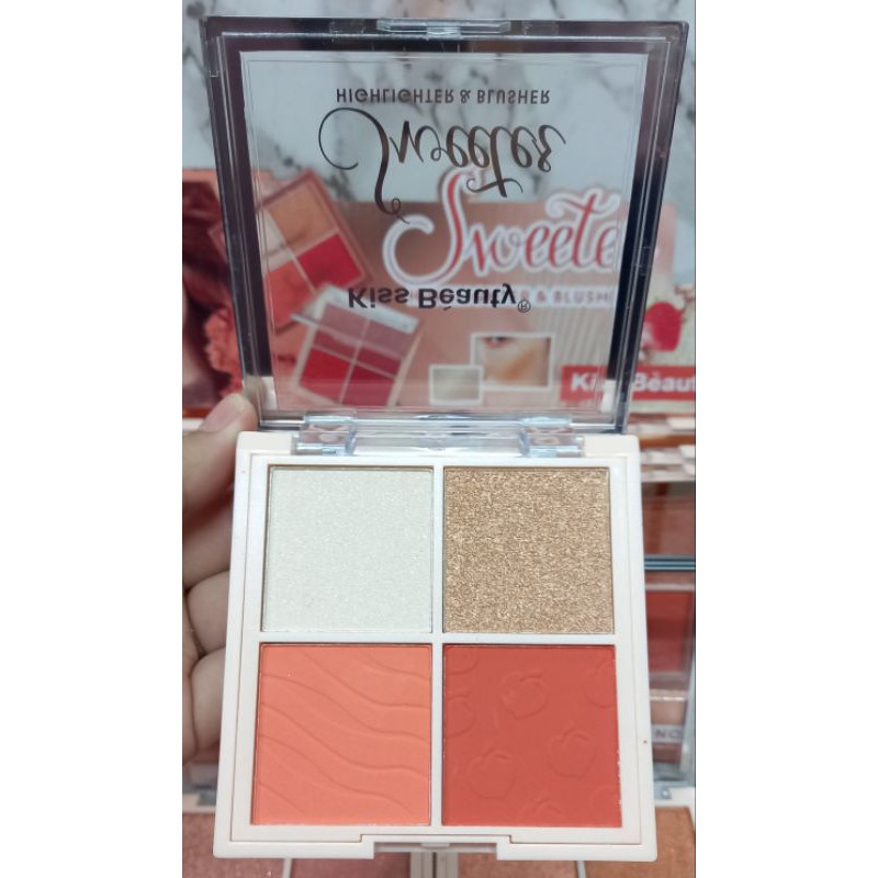 PROMO HOT !!! HIGHLIGHTER &amp; BLUSHONE SWEET KISS BEAUTY 4 WARNA NO.83100-03