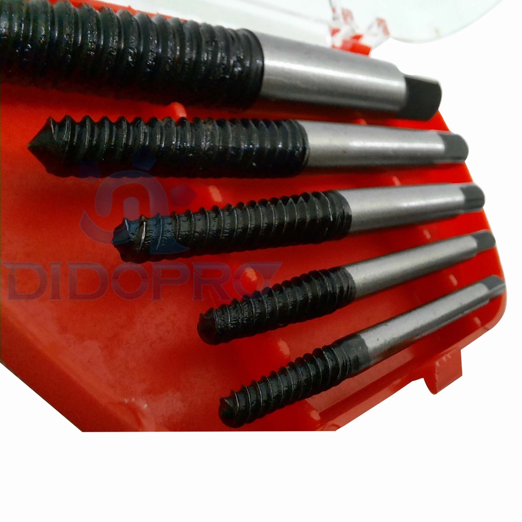 TAP BALIK / SCREW EXTRACTOR SET 5 PCS DOZIRO / Handtap balik pembuat baut patah dol / Hand tap screw extractor set