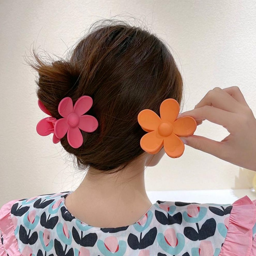 Korean Flower Plastic Hair Claws Acrylic Hair Clip Ponytail Holder Hairdressing Tool Woman Hair Accessories