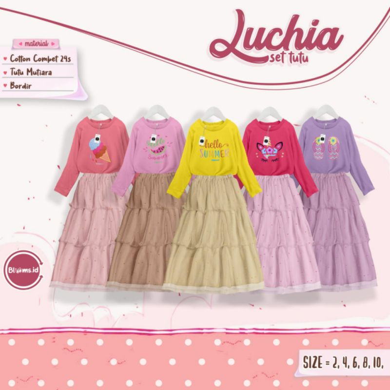 Setelan Rok anak perempuan LUCHIA TUTU by BLOOMS.ID Size 2-10T 0163