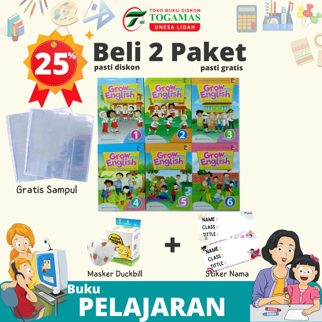 GROW WITH ENGLISH SD KELAS 1, 2, 3, 4, 5, 6 KURIKULUM MERDEKA PRINT DIGITAL