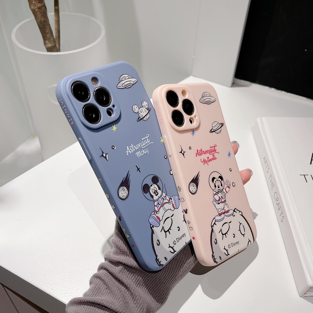 Soft Case Silikon Motif Mickey / Minnie Mouse Untuk IPhone 13 12 11 Pro Max X XS XR 7 8 Plus
