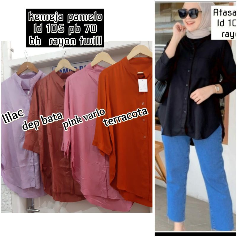 (OBRAL) KEMEJA POLOS RAYON | POMELO | KEMEJA RAYON 7/8