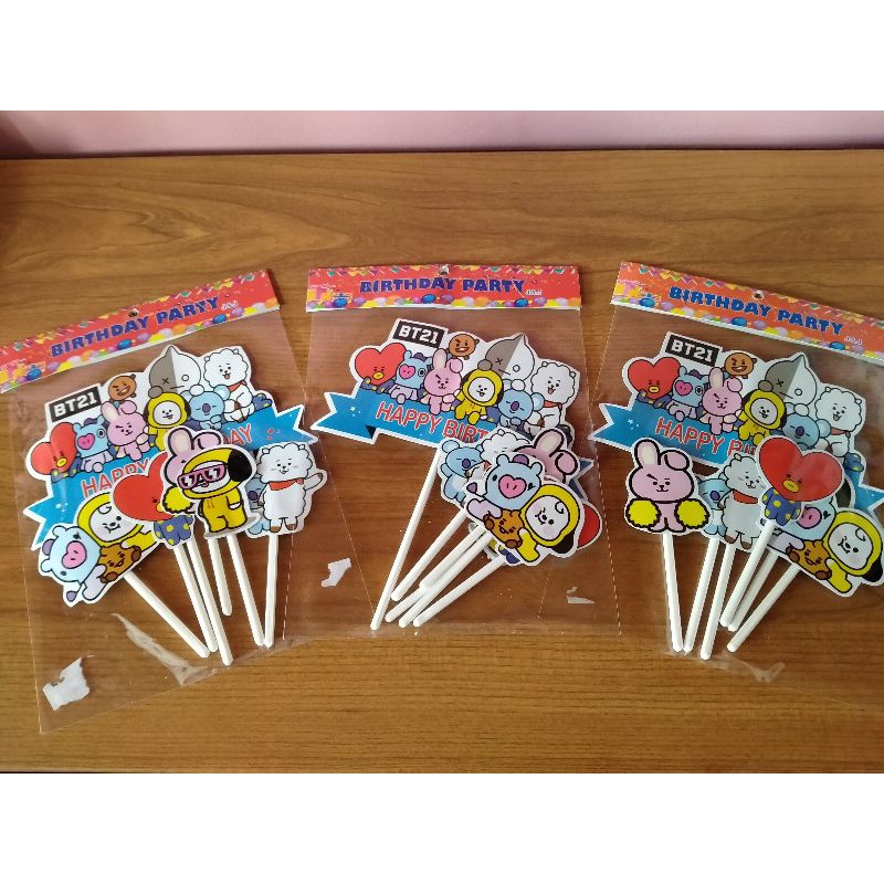Jual TOPPER HIASAN KUE ULANG TAHUN LUCU KARAKTER KOREAN BT21 | Shopee
