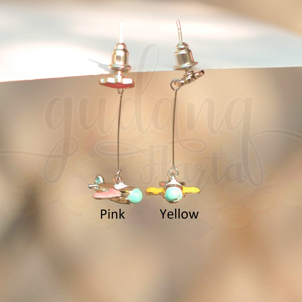 Anting Stud Panjang Mini Airplane Pesawat Lucu Unik GH 203492