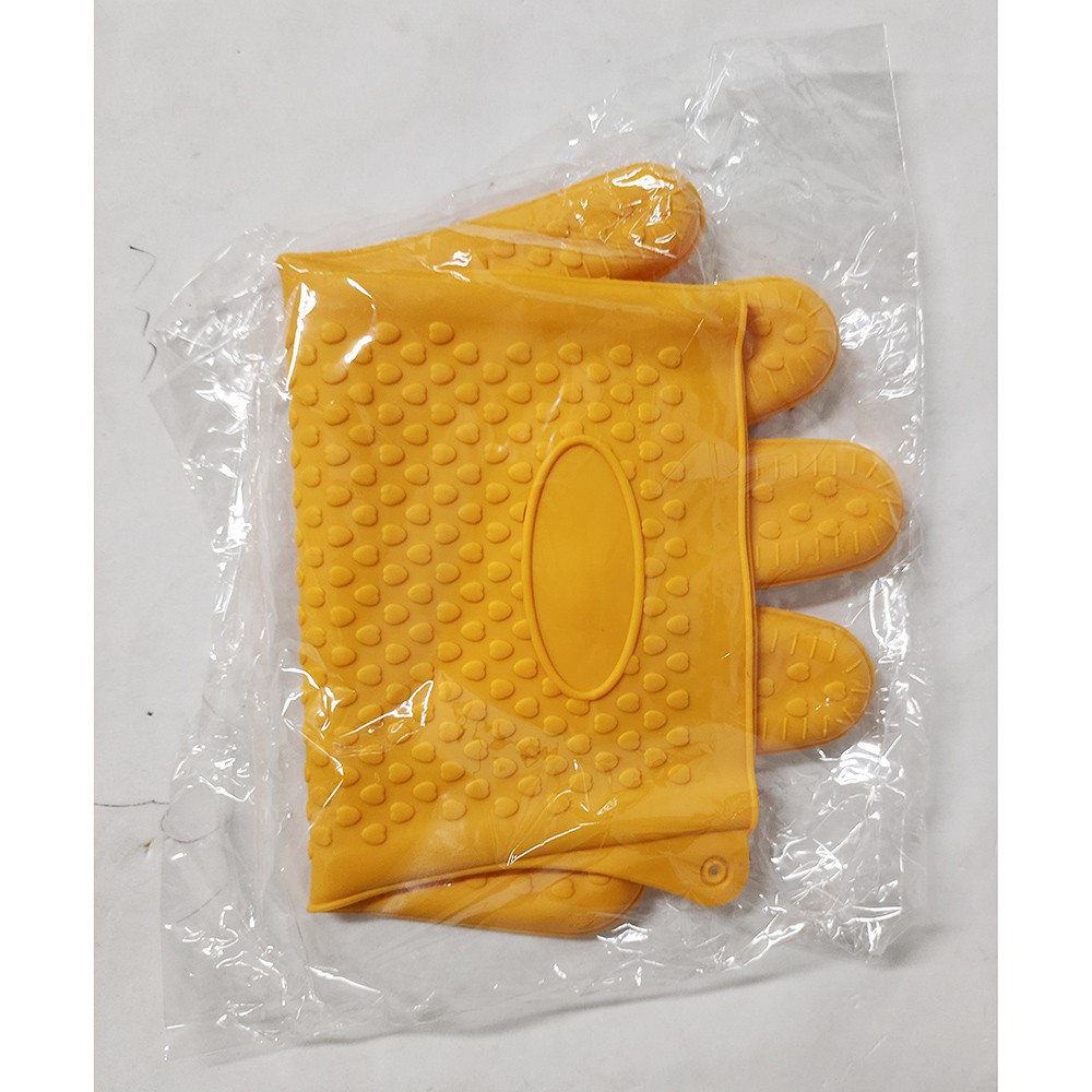 Sarung Tangan Silikon Anti Panas Heat Resistance Kitchen Glove 1 Pcs - FGS - Orange