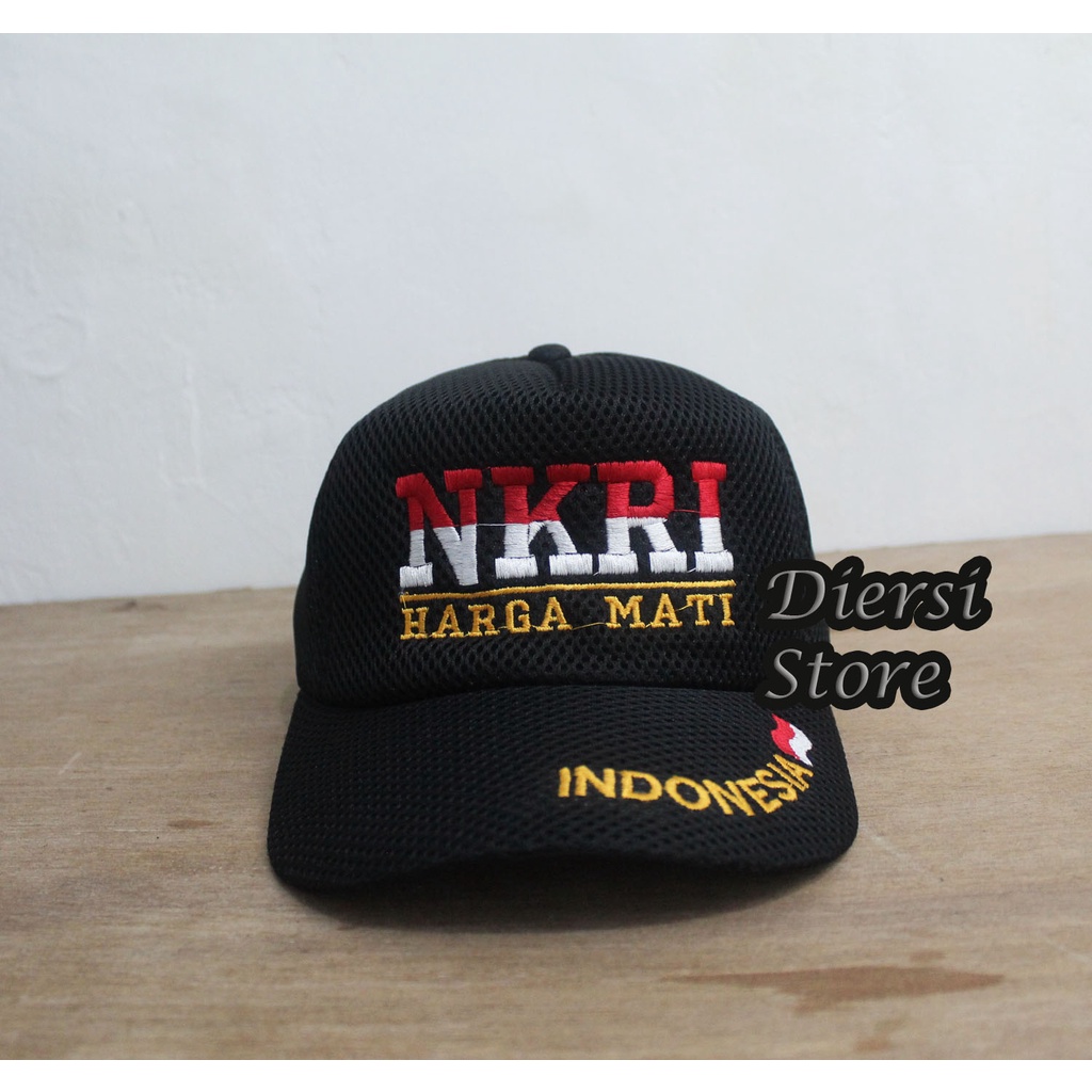 DIERSI STORE TOPI DOUBLE MESH BORDIR NKRI HARGA MATI / TOPI BORDIR NKRI