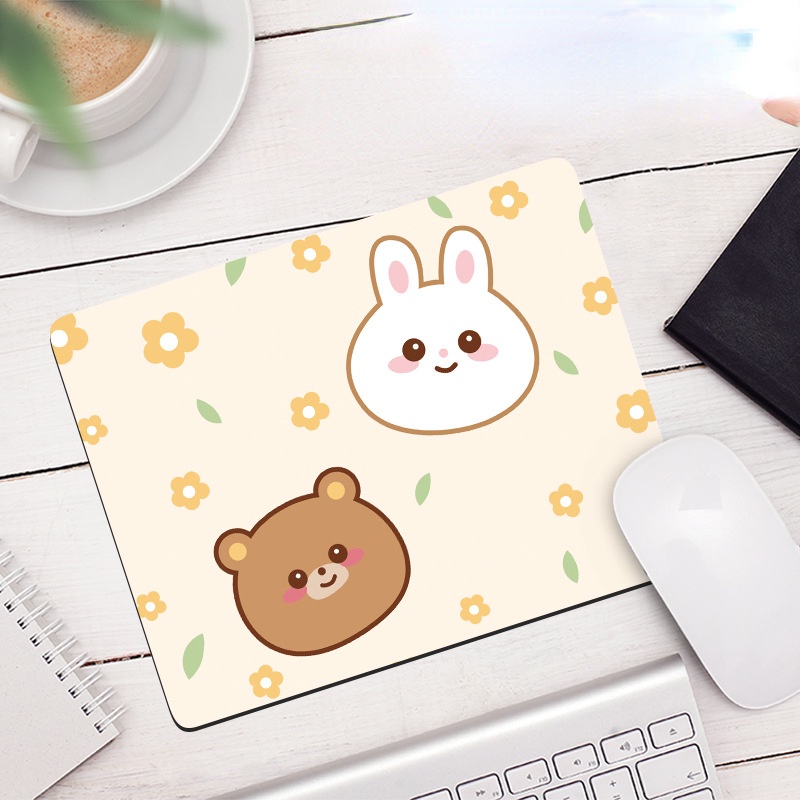 Mouse Pad Gaming Anti slip Motif Kartun Beruang Gaya Korea Untuk Pelajar Wanita