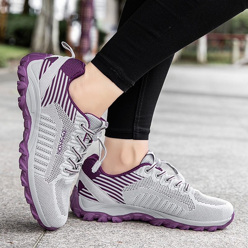 FOKU Sepatu Sneakers Wanita Kasual Sepatu Wanita Luar Bernapas Non-Slip Sport Shoes