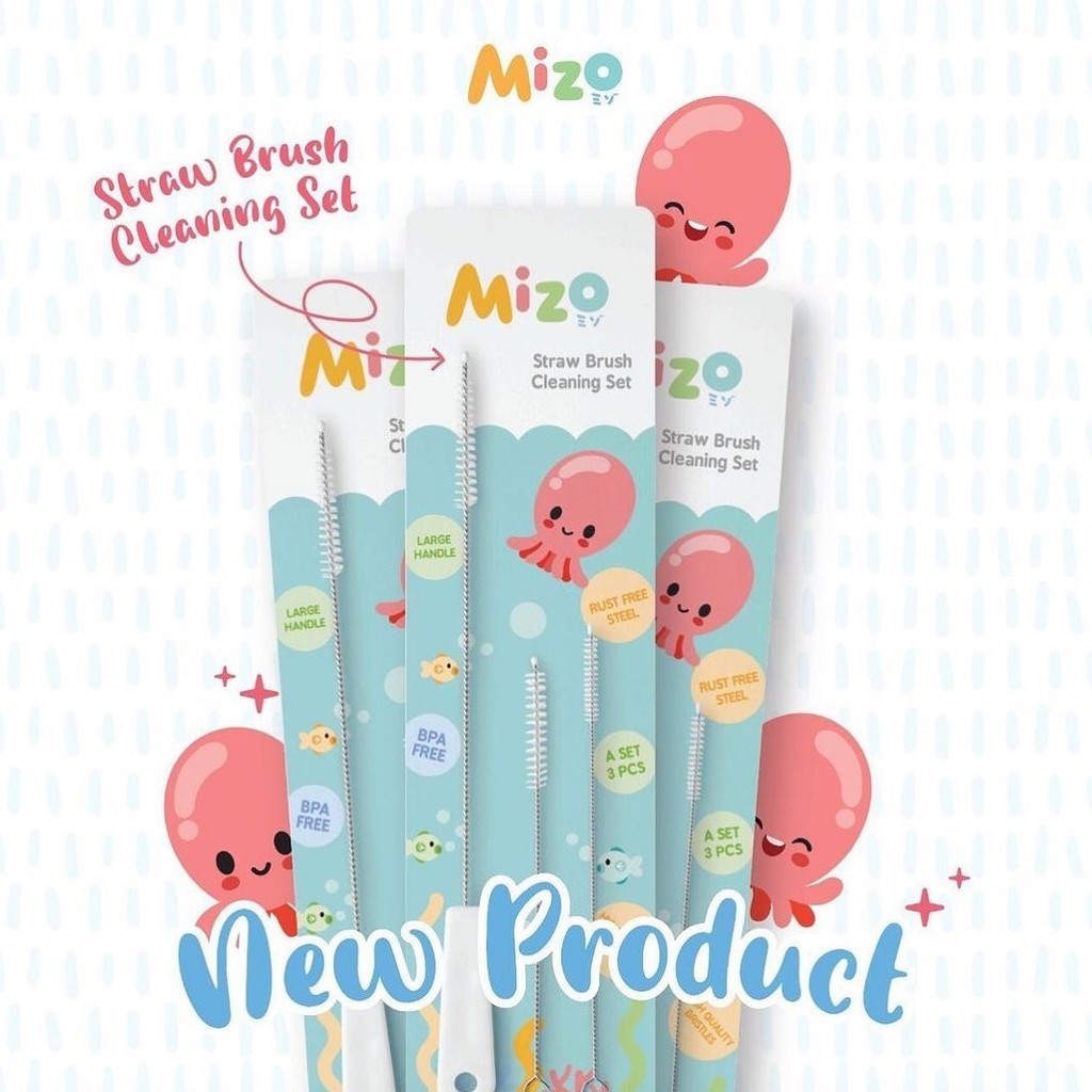 MIZO Straw Brush Cleaning Set / Mizo Sikat Sedotan / Sikat Dot Botol Bayi