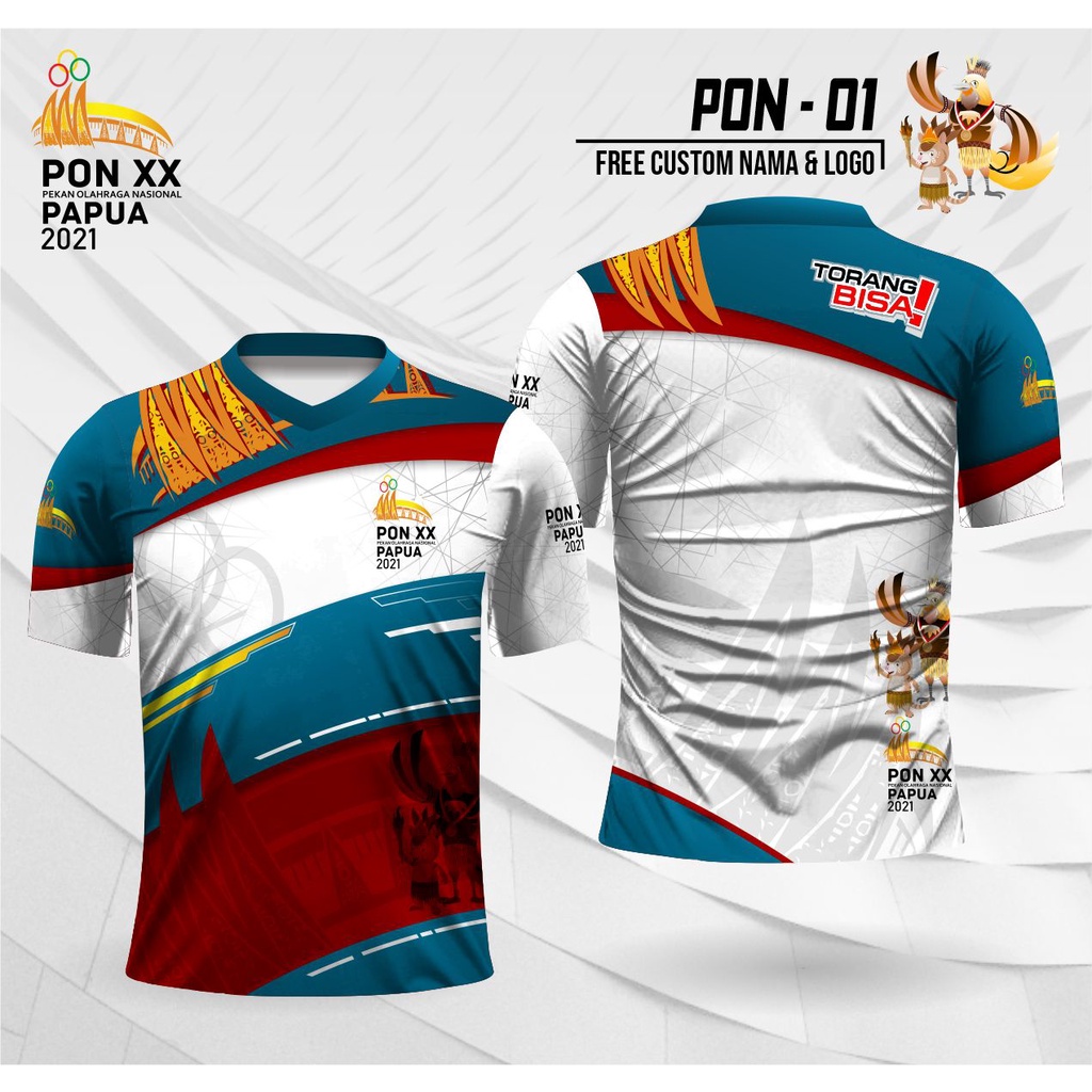 jersey Pon papua 2021 kaos pon 2020 pon 2021 pria wanita custom