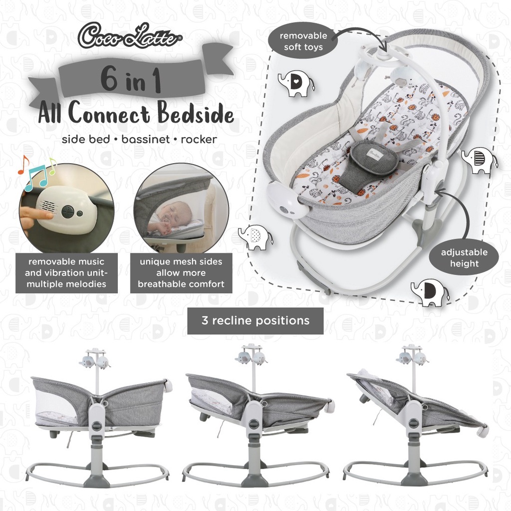 Cocolatte Rocker All Connect bedside 6in1/ Baby Bouncer Ayunan Bayi