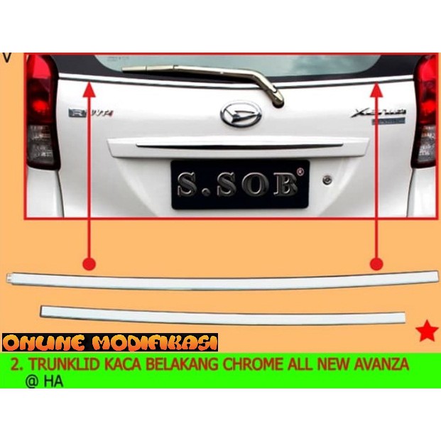 Trunk Lid Belakang Chrome All New Avanza