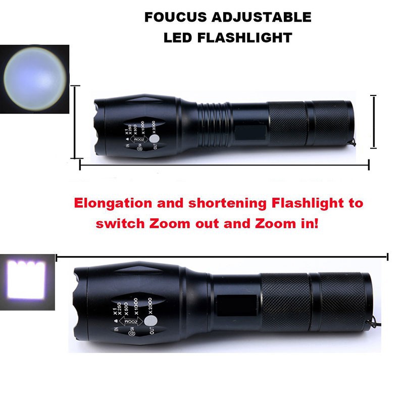 Senter LED Tactical CREE XM-L2 8000 Lumens dengan 18650 Charger