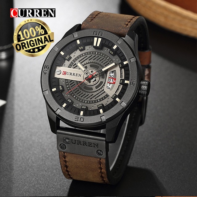 CURREN 8301 Jam Tangan Curren ORIGINAL Pria Tanggal Aktif Tali Kulit