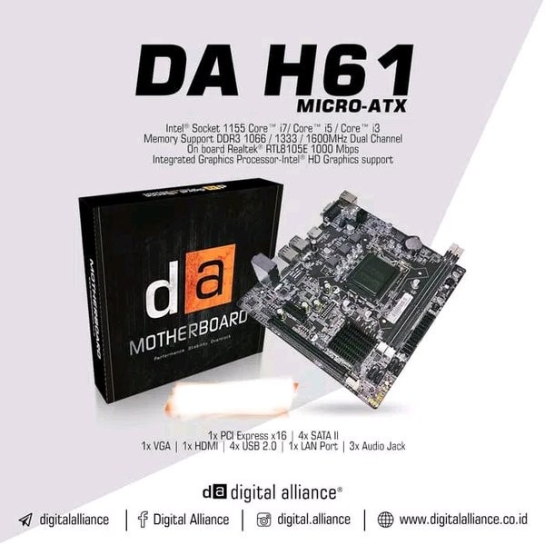 Motherboard Digital Aliance H61 / DA H61- Socket 1155 - NAMPOL GAN