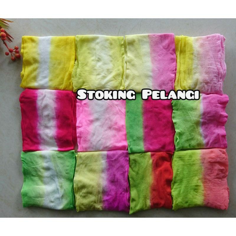 stoking pelangi stoking bahan bunga