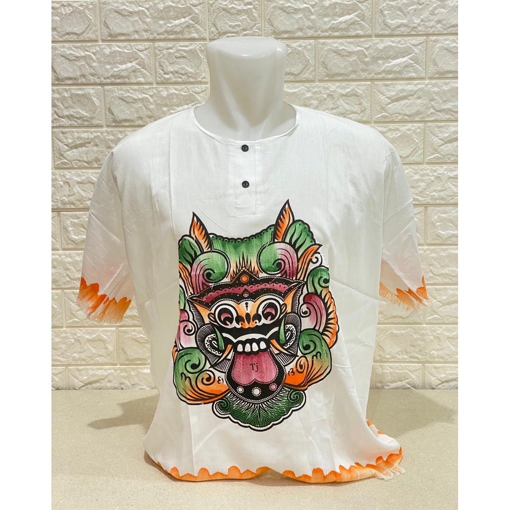 BAJU BALI BARONG DASAR PUTIH LIST ALL SIZE REAL PICT!!!