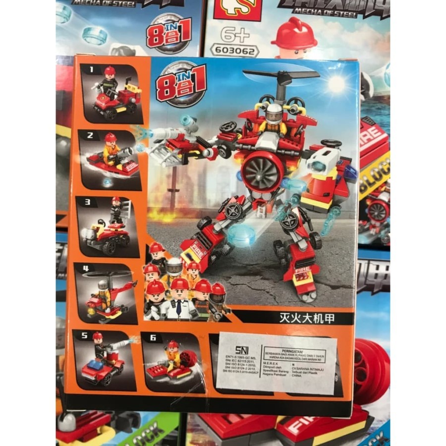 Bricks Block Sembo Mecha of Steel Fire Rescue Fighter 8in1 603062