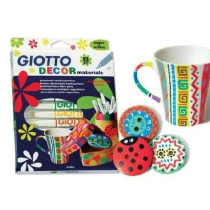 

Spidol Decor Material 12 warna Giotto spidol permanent berbagai media
