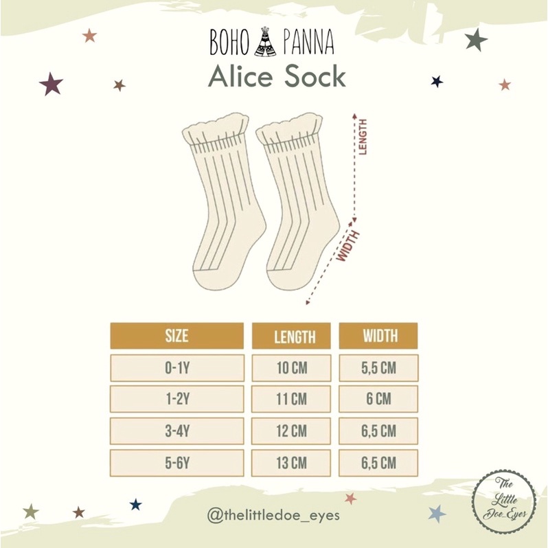 Bohopanna Alice Sock Kaos Kaki Anak Bayi