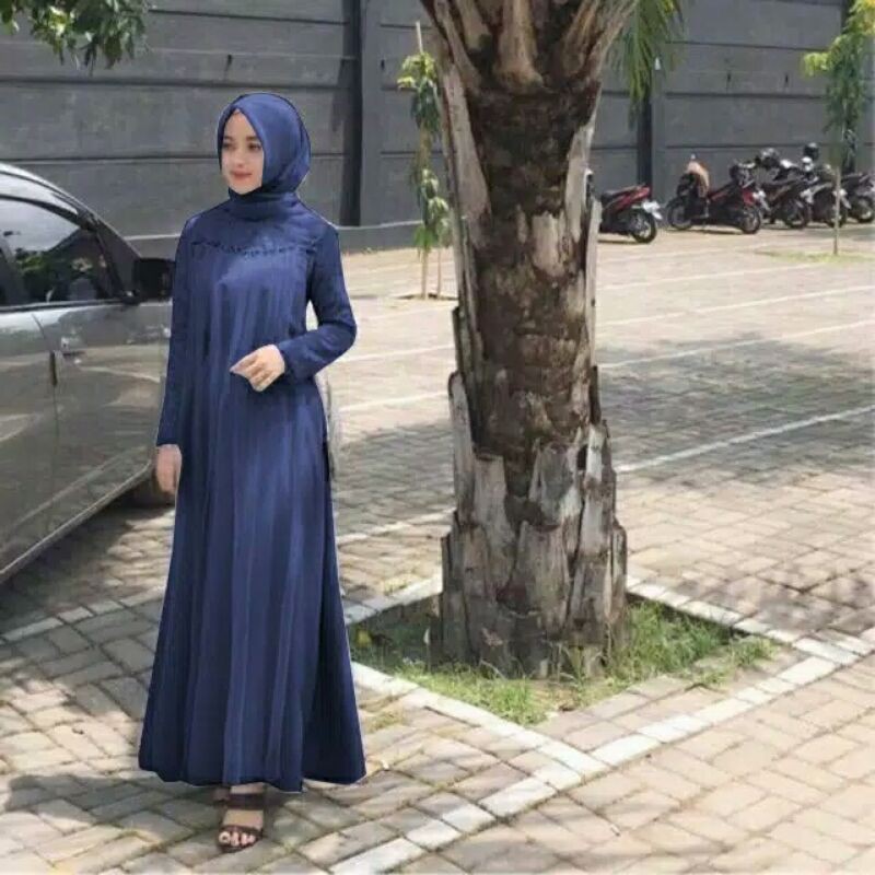 Maxi Elsa dress Maxi synara Gamis jumbo saten brukat corneli