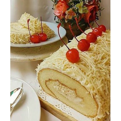 

Roll Keju Serut PREMIUM / Bolu Gulung Ukuran Besar / Kue Arisan, Lebaran dan Natal
