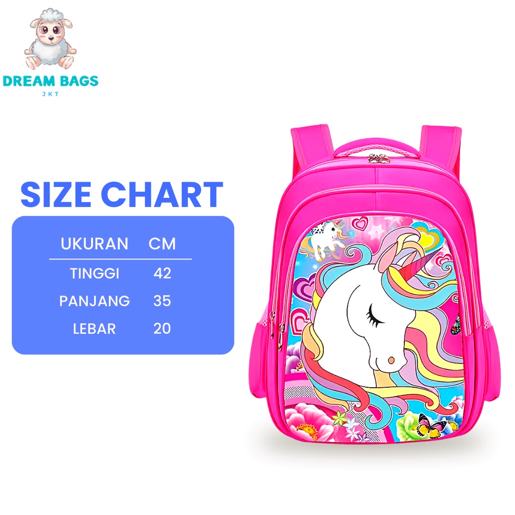 Tas Anak Perempuan Import Ukuran SD Dreambags Ransel anak SD perempuan