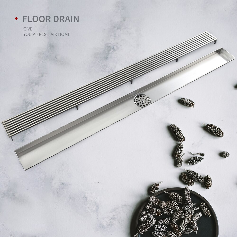 Contemporary Stainless Steel Bathroom Floor Linear Shower Drain Concealed Installation Floor Drain Shopee Indonesia