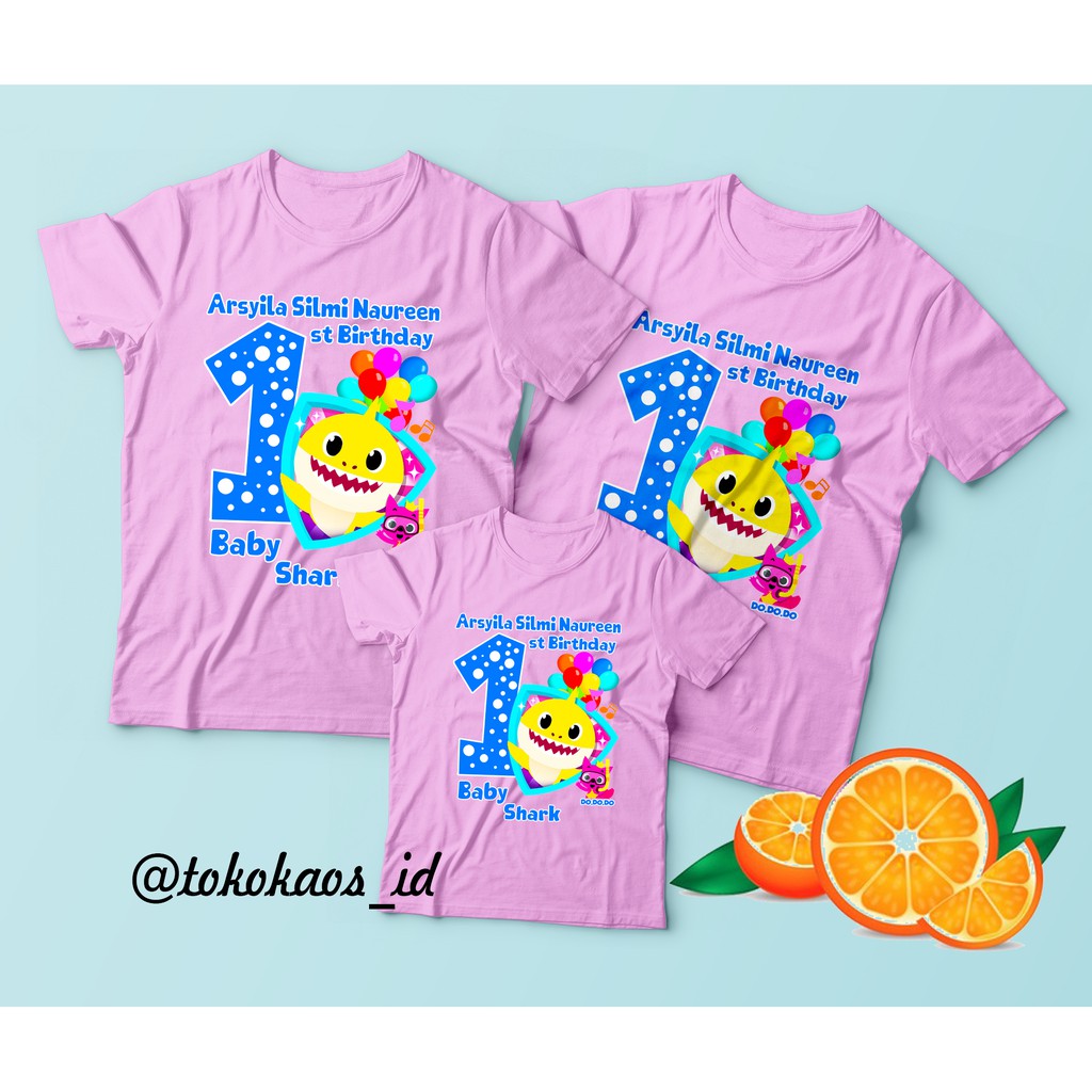 kaos baby shark / kaos couple / kaos birthday