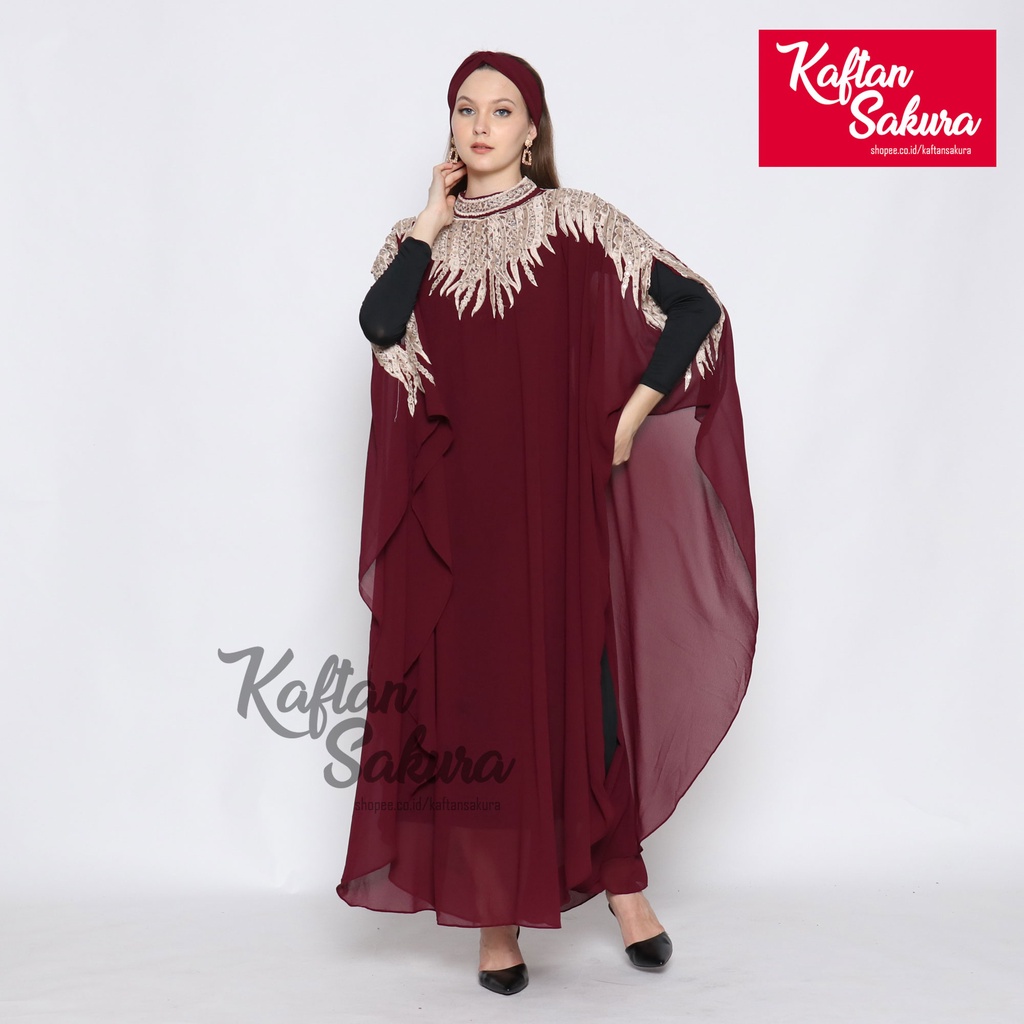 Kaftan Bordir Payet Wanita Muslim ukuran All Size Jumbo Diamond untuk lebaran 2022 pesta kondangan terbaru mewah kekinian FREE GRATIS MANSET INNER DALAMAN dan FREE CIPUT