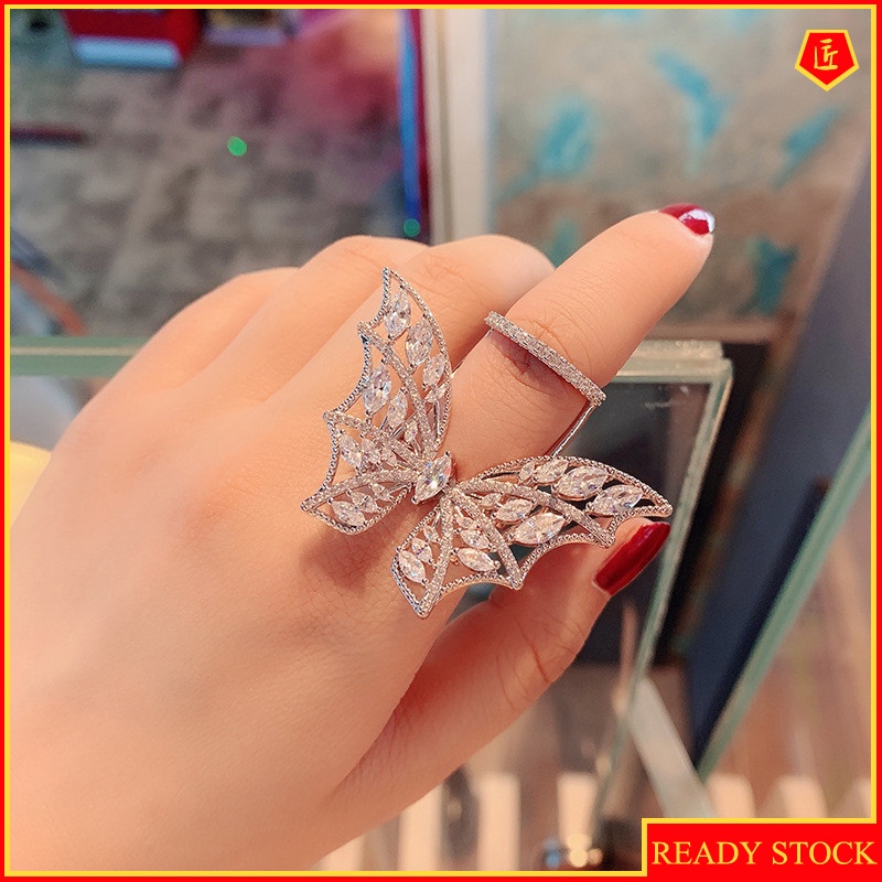 [Ready Stock]Fashion Butterfly Ring Female Personality Affordable Luxury