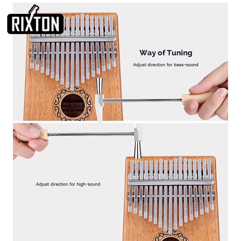 Rixton Kalimba 17 Key Thumb Piano with Tuning Hammer Portable Mahogany Body Finger Piano Kit