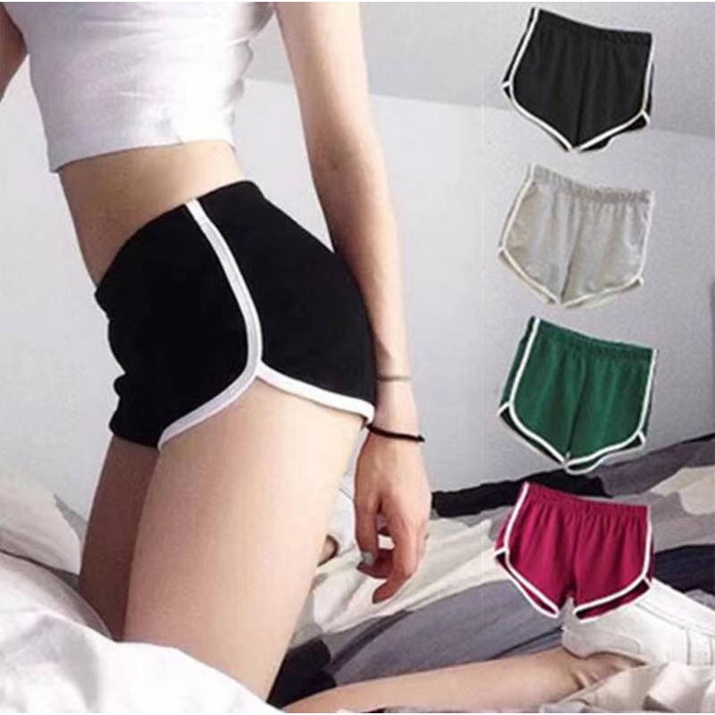 BEE - Celana Pendek Sport Skinny Pinggang Karet untuk Gym / Yoga / Musim Panas 3126