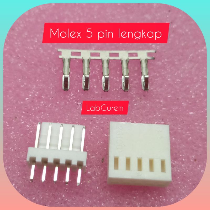 SOKET MOLEX 2510 5 PIN  LENGKAP PIN HEADER TERMINAL HOUSING