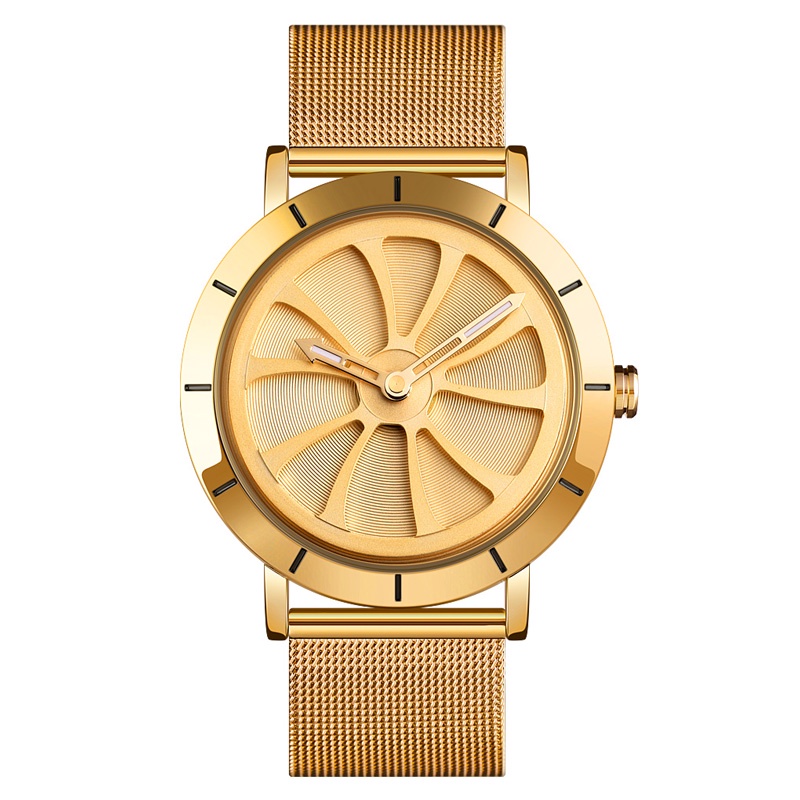 Jam Tangan Pria Analog Skmei 9204 Gold Water resistant 30M