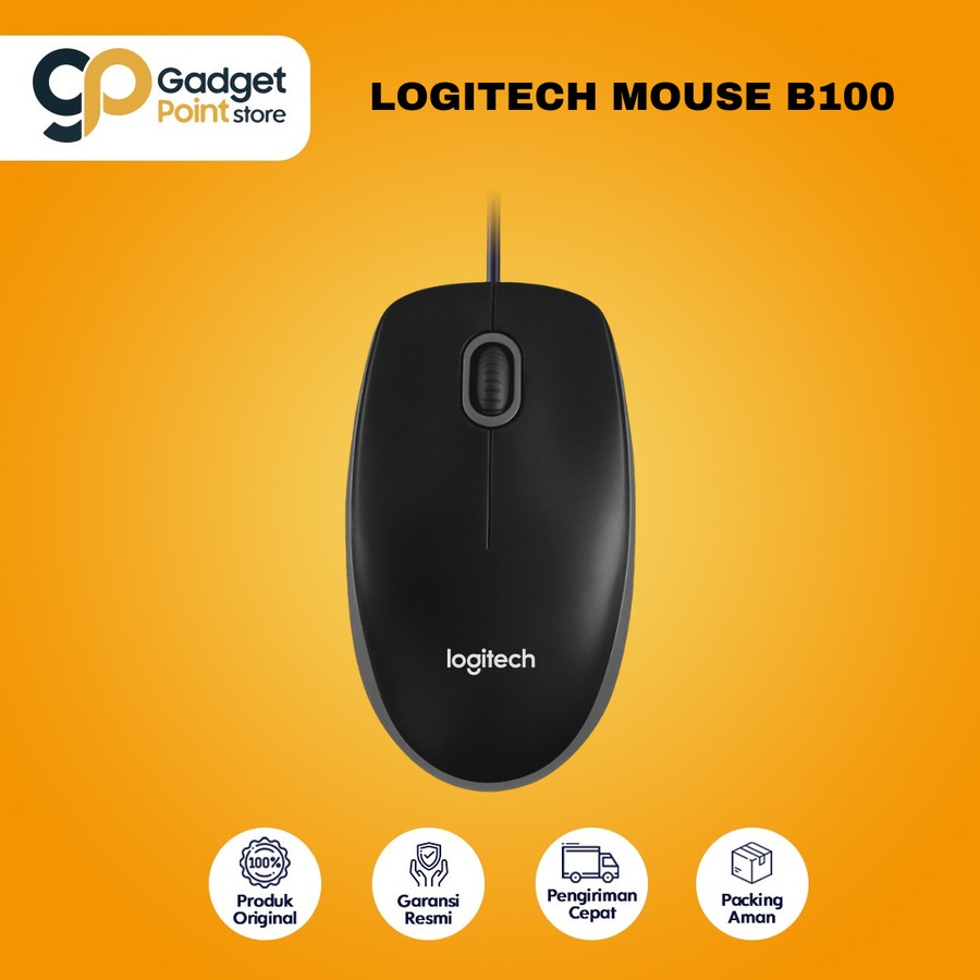 Logitech B100 Optical Mouse USB Original - Garansi Resmi 1 Tahun