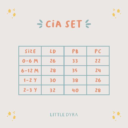 LITTLEDYRA CIA SET BAJU BAYI BAJU ANAK SETELAN ANAK PEREMPUAN 0-3 TAHUN