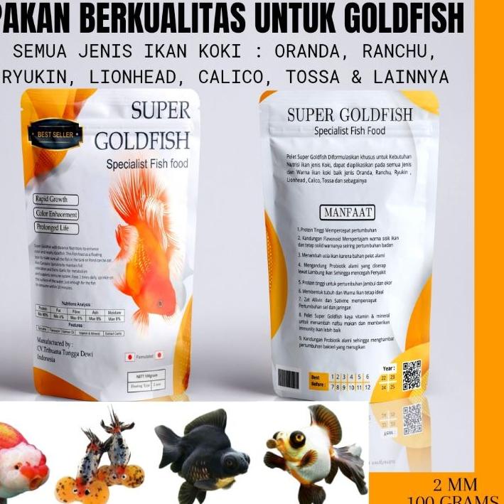 ✨ ⚡ERU Pakan Khusus ikan Koki. Super Goldfish 100 Gram produck terbaik