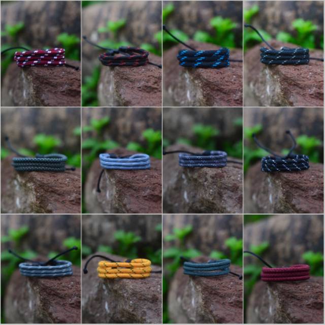 Gelang Tali Prusik Paracord Premium 3 Rangkap