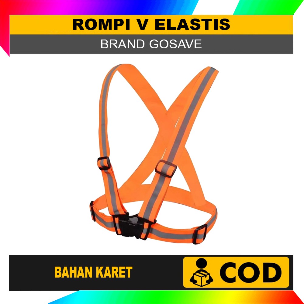 Rompi V Karet Elastis Scotlite Safety Vest Proyek Scotchlite Reflective Strap Safety Sepeda dan Lari