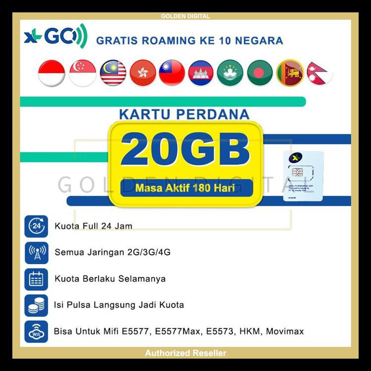 Kartu Perdana Internet Xl Go Izi 20Gb 3G Dan 4G Kuota Full 24Jam Kode 48