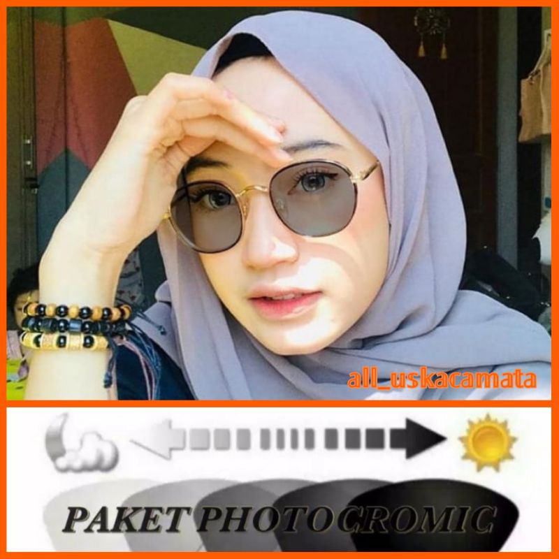 kacamata photocromic wanita PAKET KACAMATA PHOTOCROMIC, MINUS/PLUS/CYLINDER.