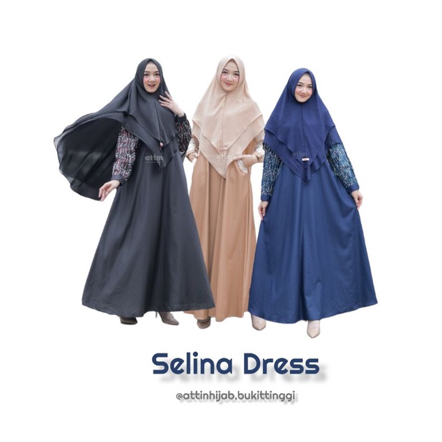 Selina Dress by Attin/gamis/attin/gamis cantik/bhn katun/bukittinggi